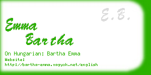 emma bartha business card